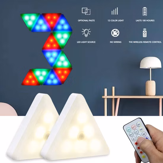 Puzzle Honeycomb alimentado por bateria 3 tipos de lâmpada de parede de gabinete regulável