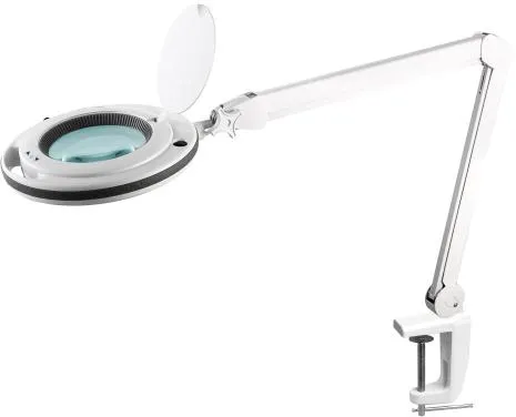 Lupa de montagem com braçadeira de mesa de vidro óptico LED lâmpada de ampliação (BM