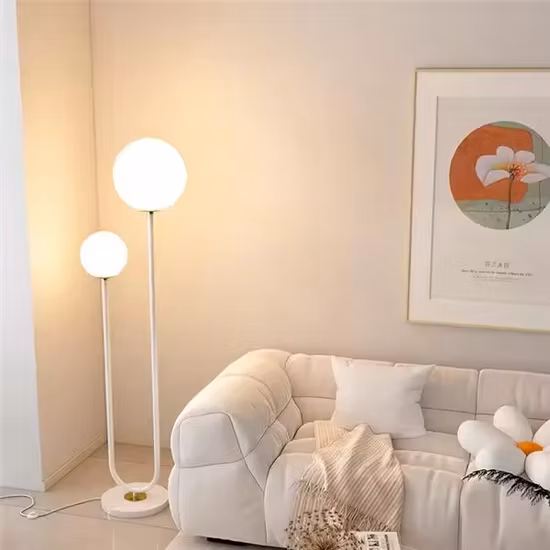 G9 Sala de leitura P Abajur de vidro com base de Metel Candeeiro de pé moderno